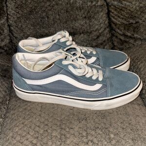 Vans Classic Blue and White Skate Shoes